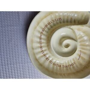 Faith at Home Chip and Dip Serving Tray Stating Hebrews 4:11 Seashell Ceramic‎